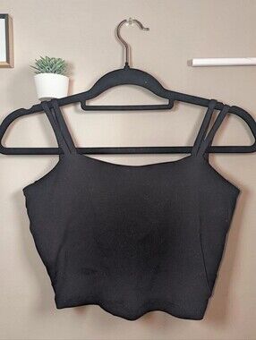 Black Double-Strap Crop Cami